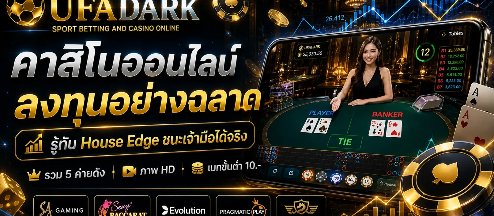 คาสิโน ออนไลน์ เปลี่ยนการเล่น ให้เป็นการลงทุน เข้าใจระบบ และ House Edge บน UFADARK