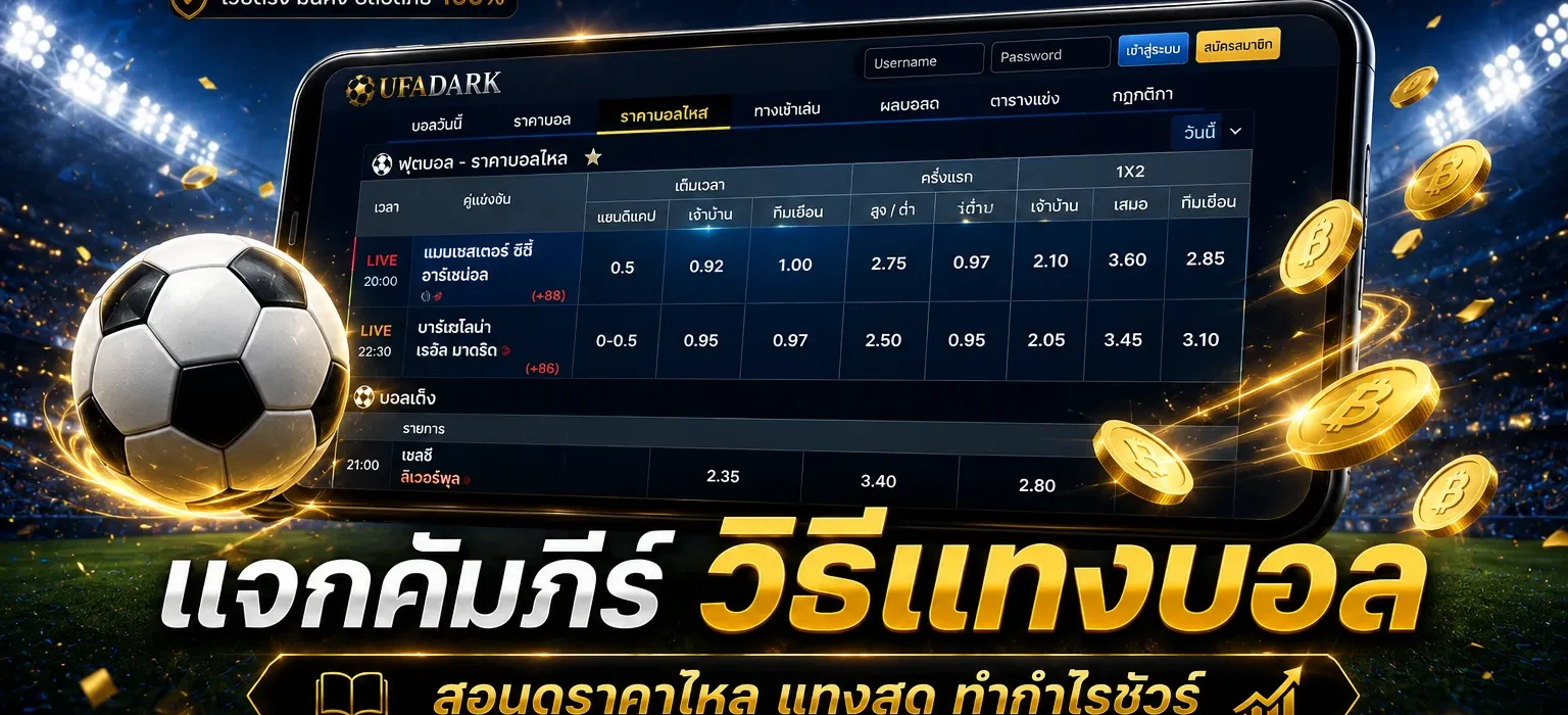 เทคนิค วิธีแทงบอล ทำกำไรและสเต็ปใช้งานจริงบน UFADARK